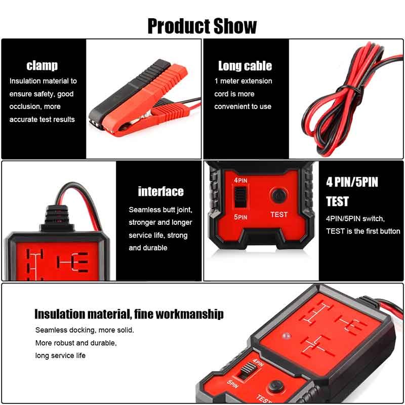 Car Relay Tester 12V Electronic Automotive Relay Tester Universal For Auto Battery Checker Alternator Analyzer Diagnostic Tool