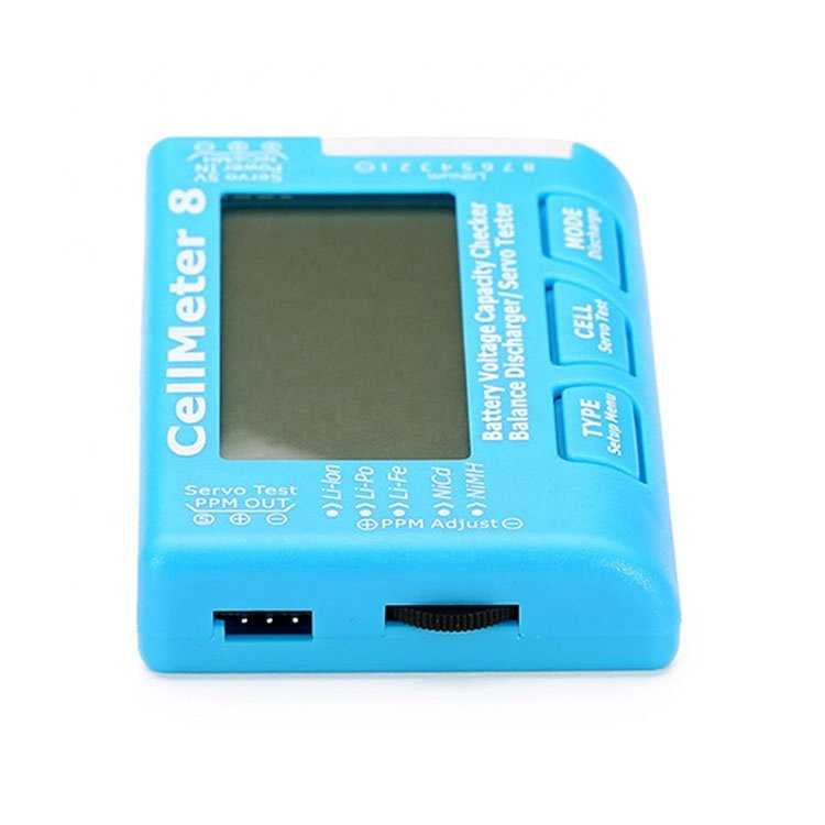 CellMeter 8 2-8S Digital Battery Voltage Capacity Checker Balance Discharge Servo Tester For RC LiPo Li-lon NiMH NiCd Battery