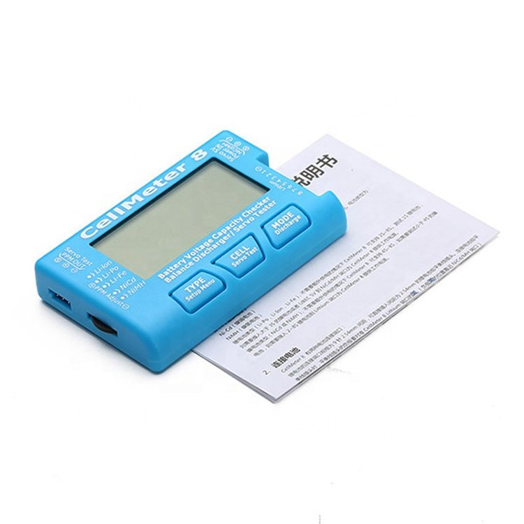CellMeter 8 2-8S Digital Battery Voltage Capacity Checker Balance Discharge Servo Tester For RC LiPo Li-lon NiMH NiCd Battery