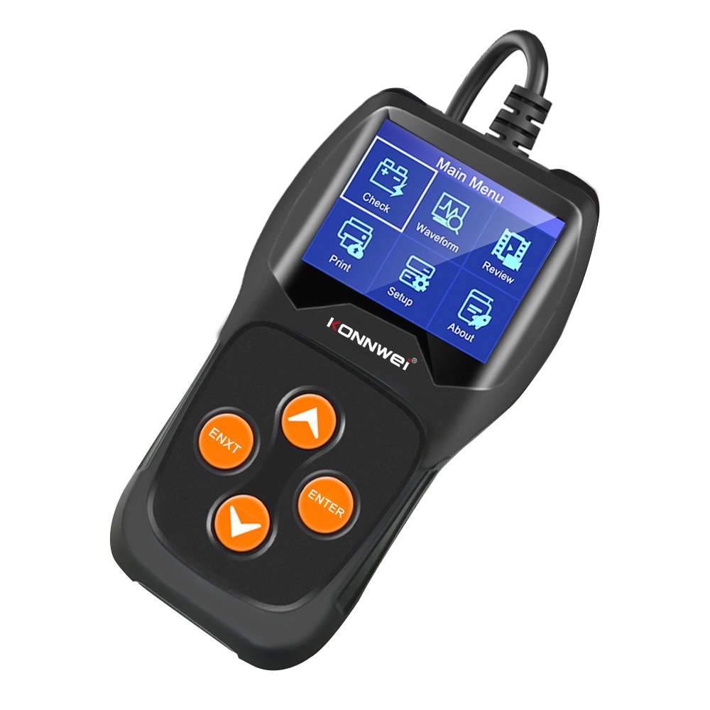 Battery Tester KW600 Car Electric Car Motorcycle Battery 12V Tester Supported Multilingual 2.4 inch TFT Color Screen