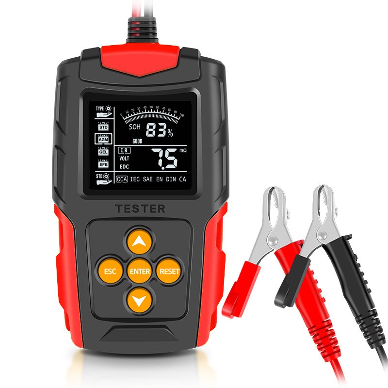 FOXSUR 12V 24V Car battery tester LCD Battery Analyzer for Motorcycle SUV