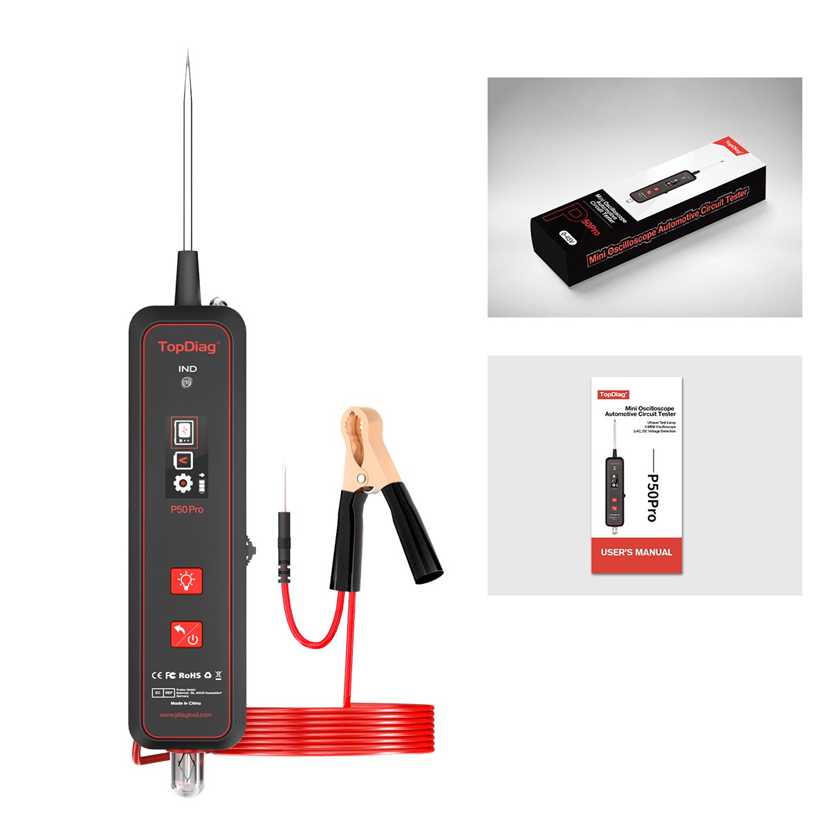 P50 PRO Car Circuit Tester Power Probe Car Diagnostic Tool Electric Voltage Integrated Scanner 12V 24V Heavy Truck