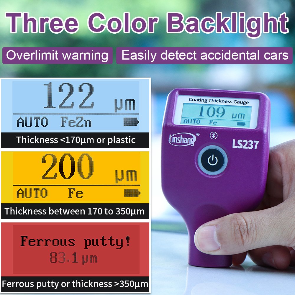 RTS LS237 Digital Car Paint Tester Automotive Coating Meter Vehicle Lacquer Detector Paint Thickness Gauge