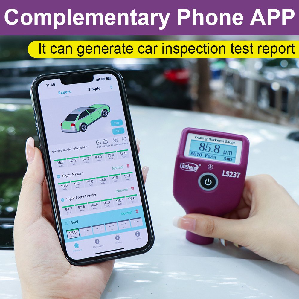 RTS LS237 Digital Car Paint Tester Automotive Coating Meter Vehicle Lacquer Detector Paint Thickness Gauge