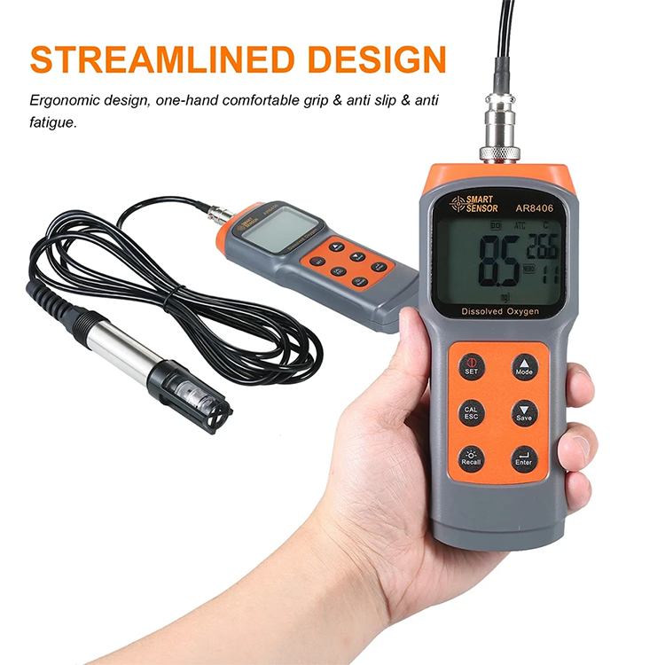SMART SENSOR AR8406 Portable Dissolved Oxygen meter detector for water solutions dissolved oxygen