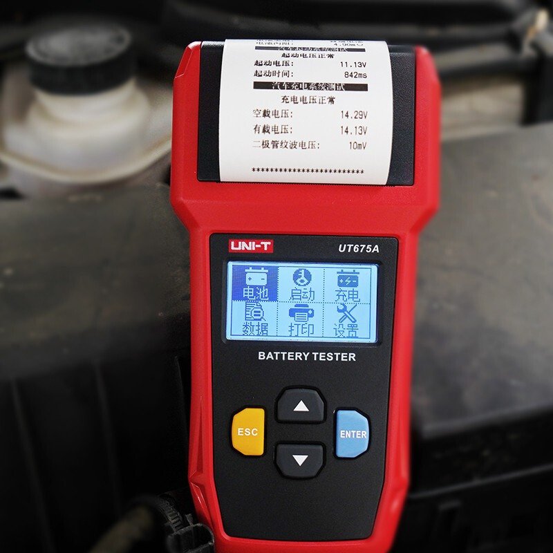 UNI-T Car Battery Tester UT675A 12V 24V DC Charger Analyzer Capacity Load Tester Cranking System Test 40-2000CCA