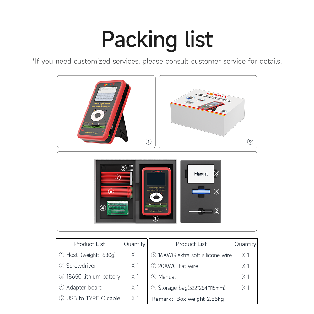 Daly 10A Active Balancer Bms Solar System 18650 Lifepo4 Li-ion Lithium Battery Pack Equalizer 3S-24S Cable Sequence Detector
