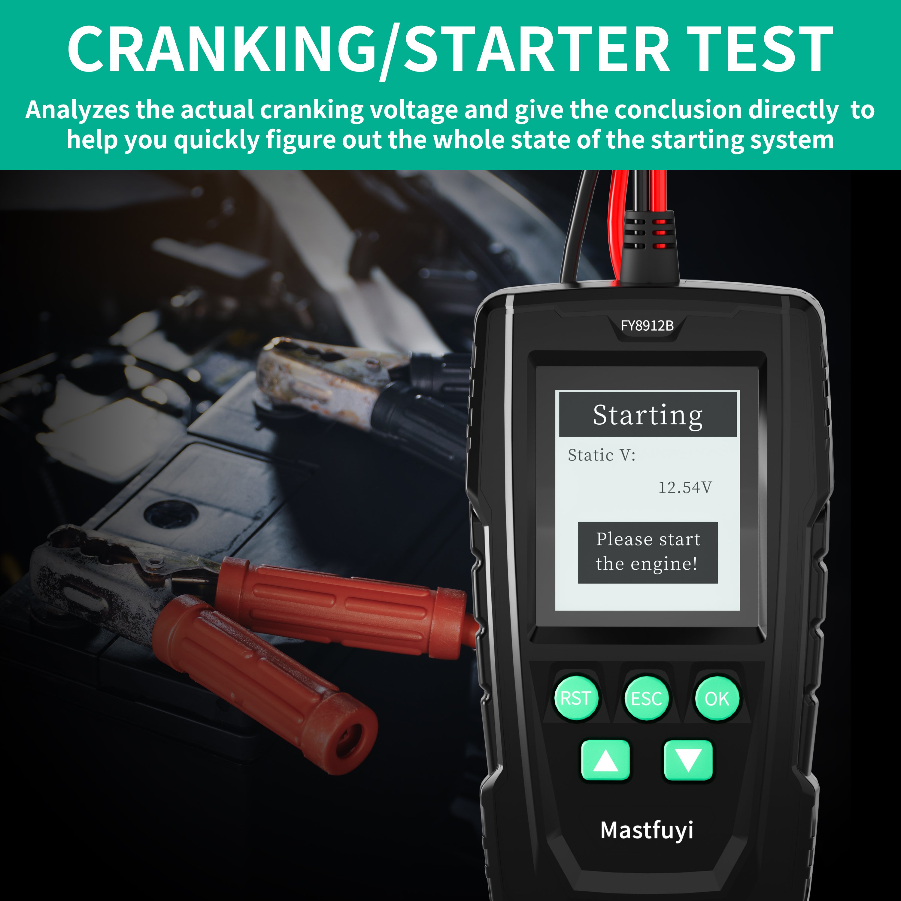 12V/24V Car Battery Tester 100-2000 CCA Load Tester Digital Auto Alternator Tester Battery Analyzer Cranking and Charging System