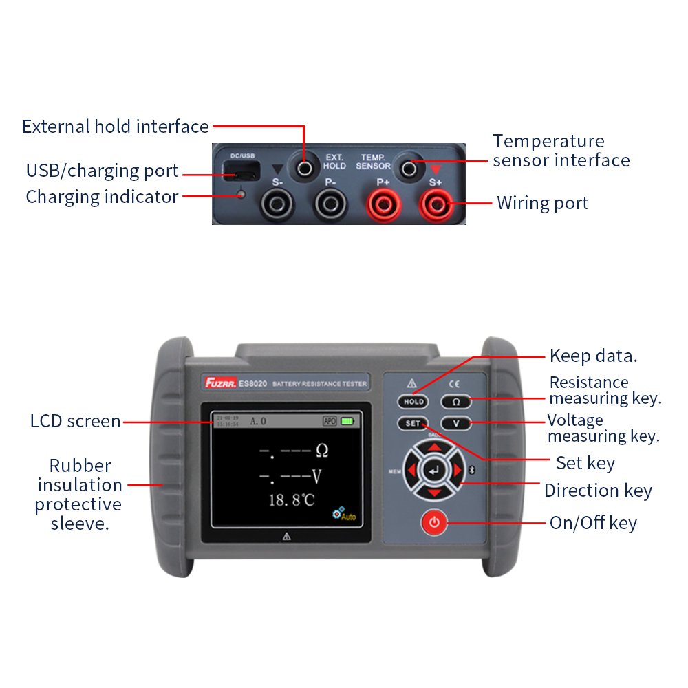 Updated Version ES8020 Universal rechargeable battery internal resistance tester for Lead storage lithium battery measurement