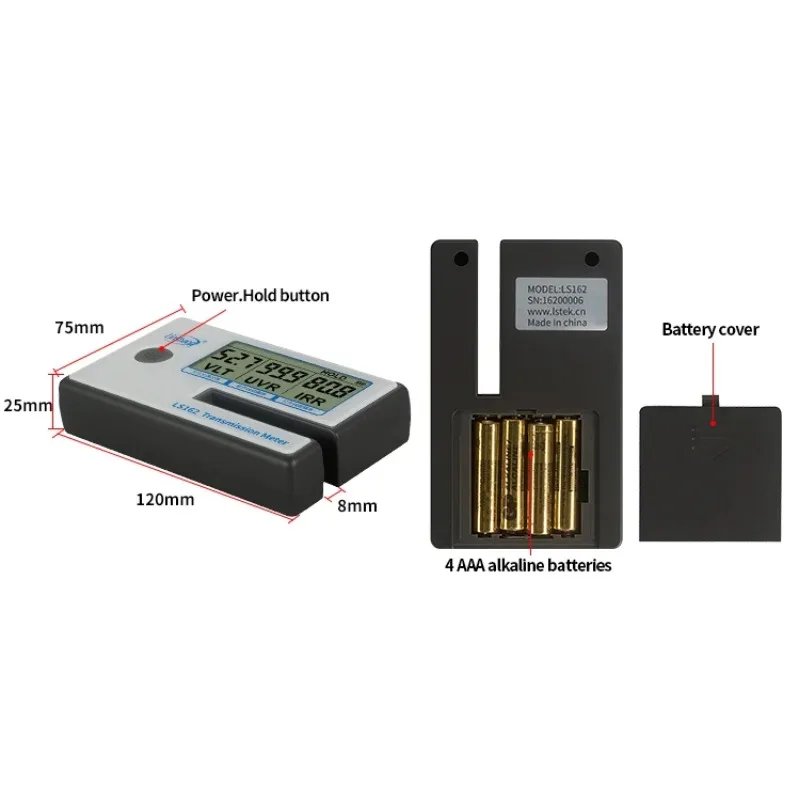 LS162 /A Portable Window Tint Transmission Meter Linshang Measure IR Rejection UV Blocking Rate Visible Light Transmittance