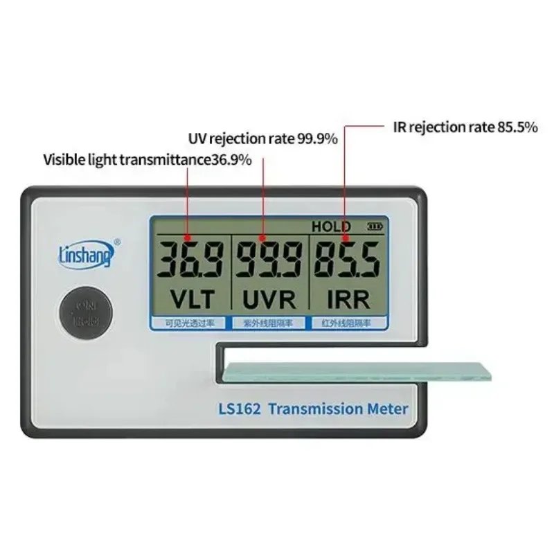 LS162 /A Portable Window Tint Transmission Meter Linshang Measure IR Rejection UV Blocking Rate Visible Light Transmittance