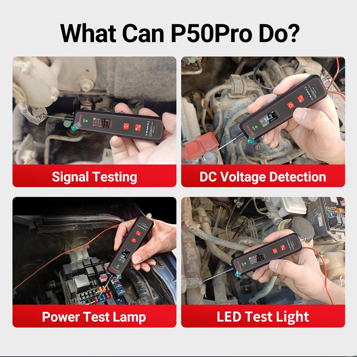 New arrivals Topdiag P50Pro Multifunctional MINI Oscilloscope Automotive Circuit Tester DC 0-45V Vehicles light voltage tester