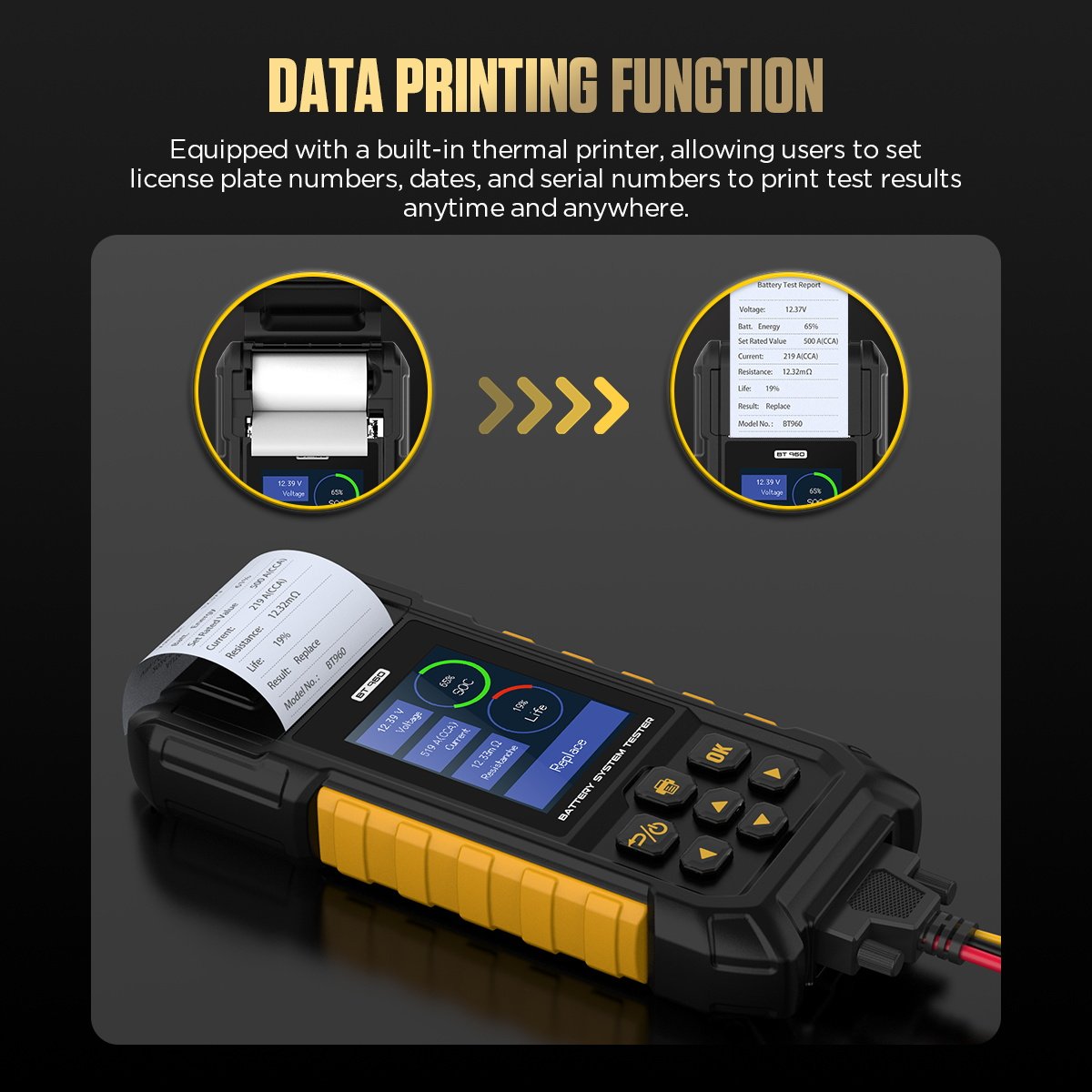 BT960 12v Lithium Car Battery Capacity System Load Testing Checker Tester Device Machine Equipment For Small Batteries