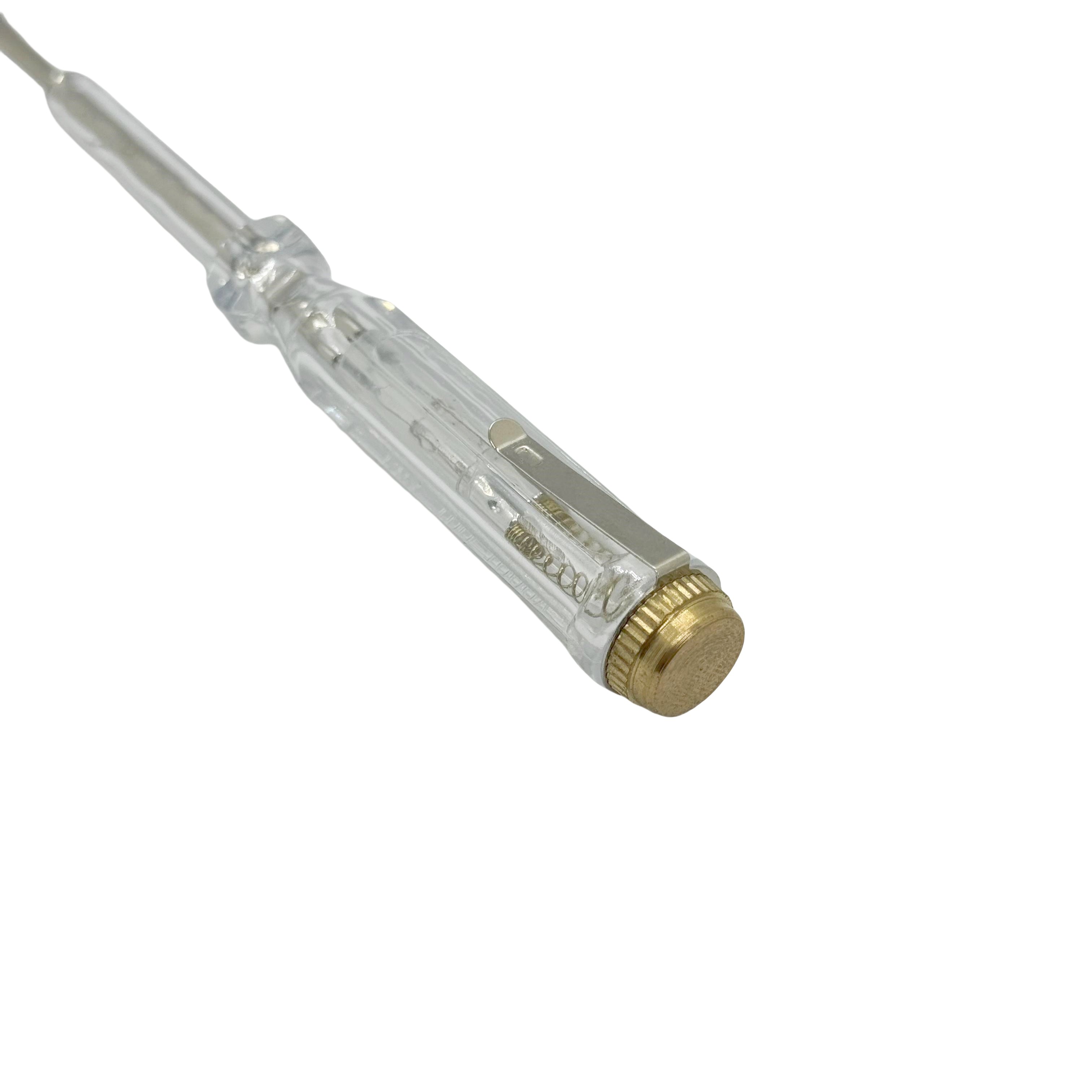 Factory stock supply transparent electrical insulation plastic electric sensor pen screwdriver type electric test pen