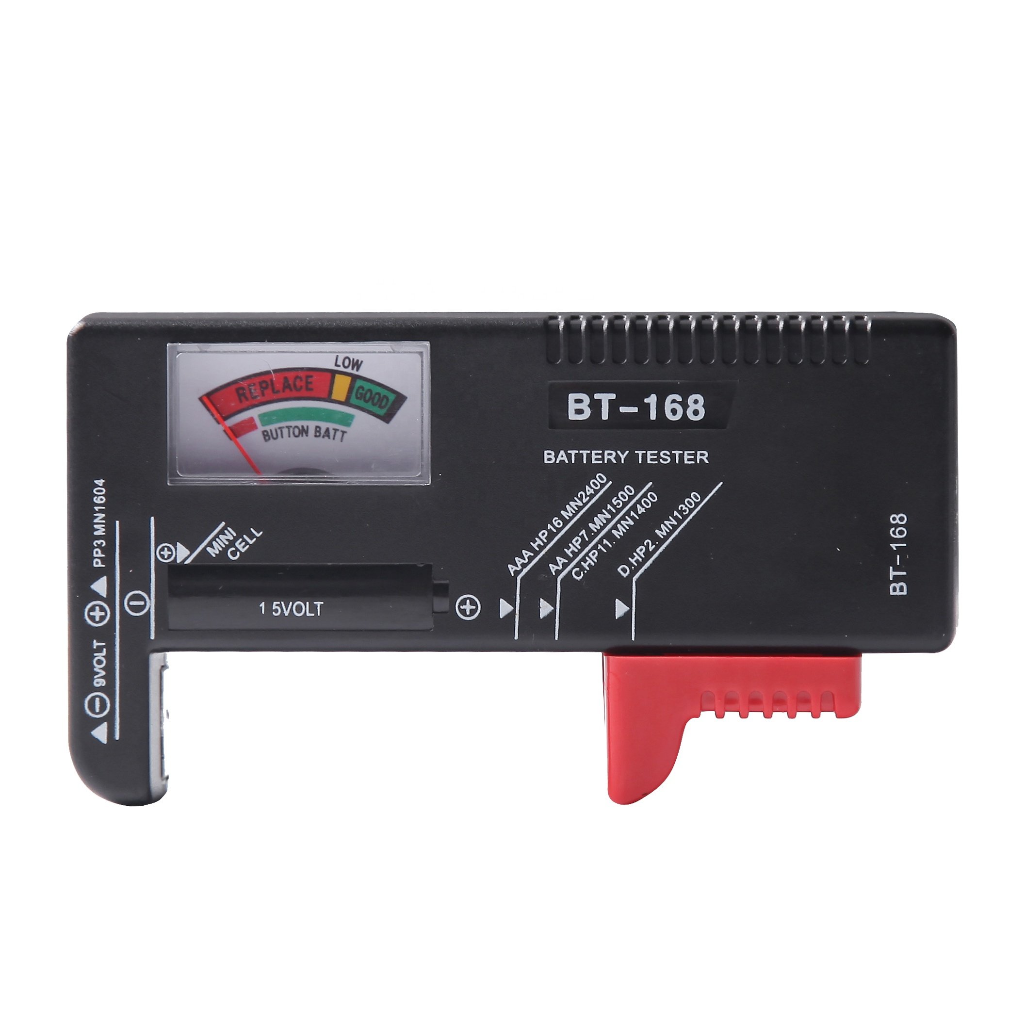 Home Hybrid Digital Battery Tester 2024 China Battery Tester,battery Capacity Tester 110*60*25MM BSUMWELL/OEM 1.5V,9V BT-168 46g