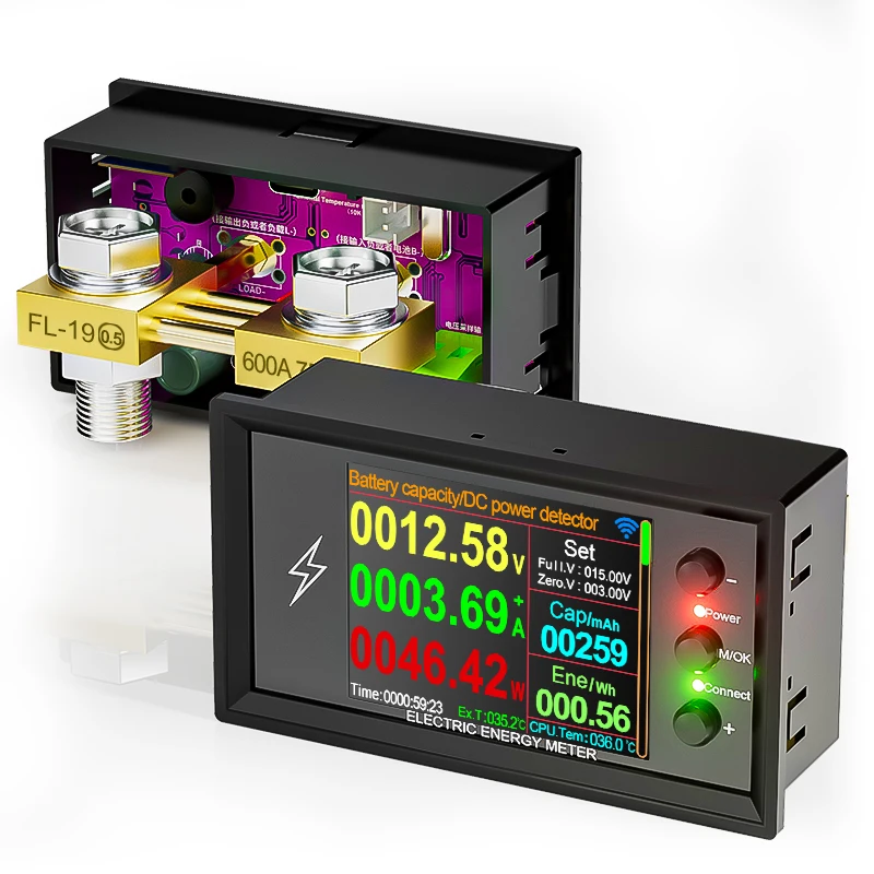 DC 0-420V Tuya WiFi Smart Lithium Battery Capacity DC digital Display Current Voltage Coulomb Power Meter DT20W Detection Tester