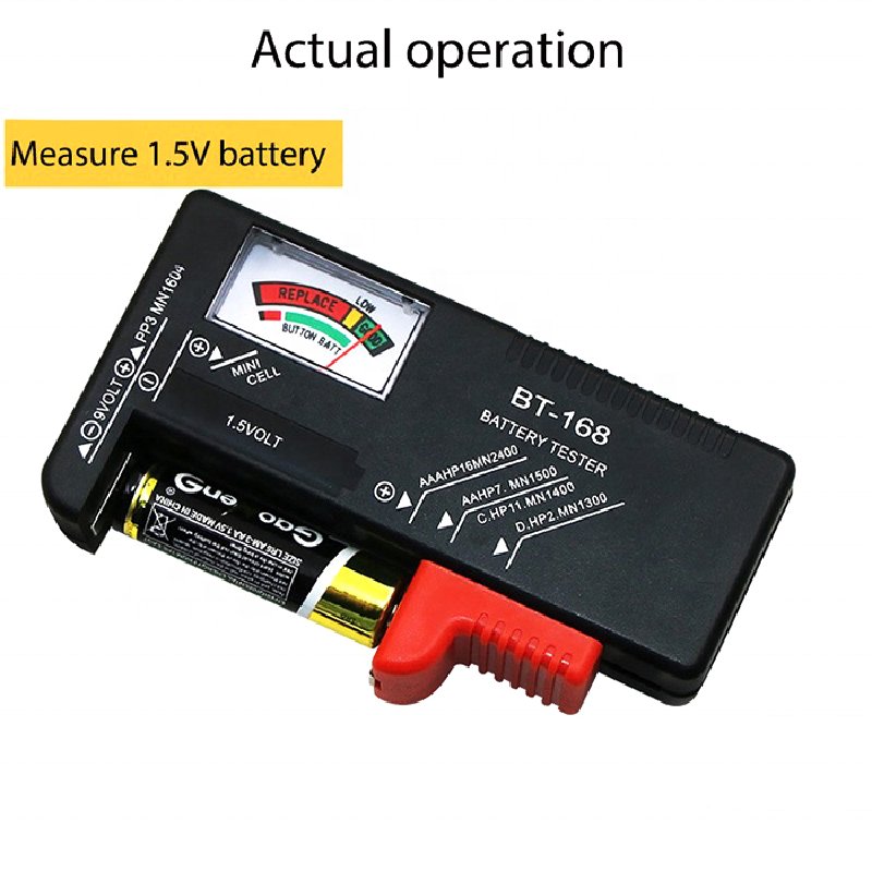 Battery Tester Universal Battery Checker Small Battery Testers for AAA AA C D 9V 1.5V Button Cell Model BT-168