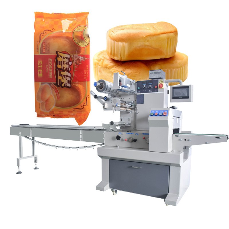 Multifunction Automatic Flow Sandwich Croissants Toast Arabic Bread Food Products Stick Flow Pack Packing Machine