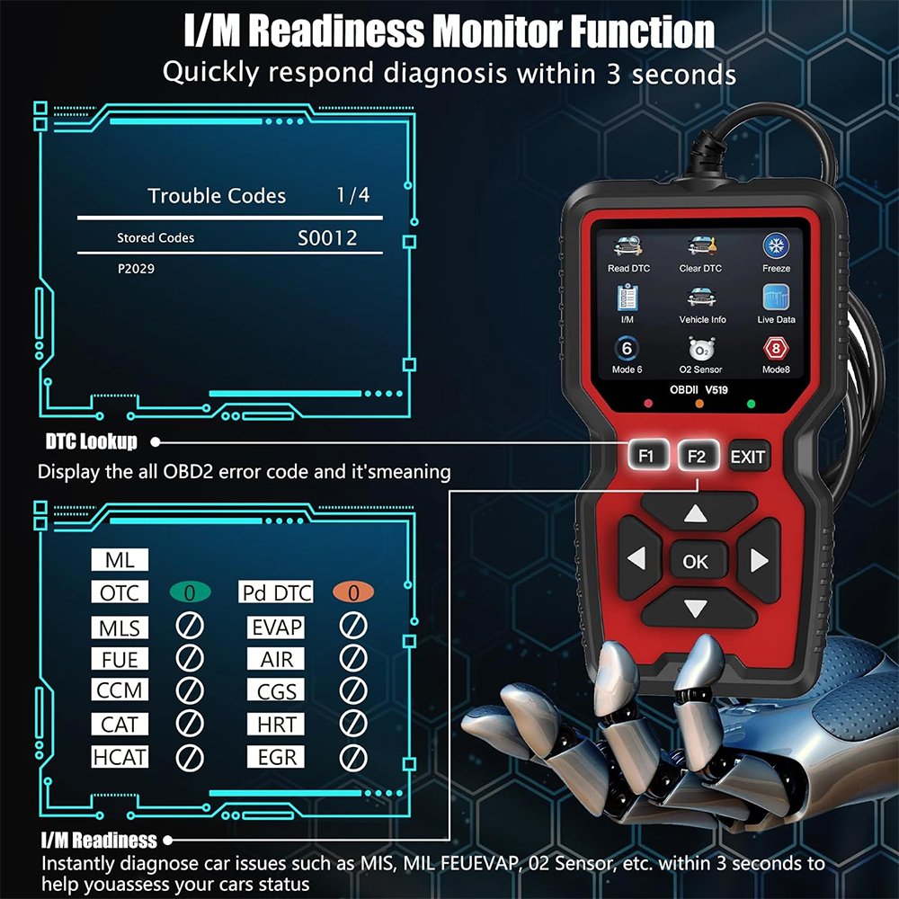 Hot Sale V519 handhold OBD 2 code reader Read Erase Codes Vehicle Troubleshooting Equipment Enhanced OBD-II Scanner For All Cars