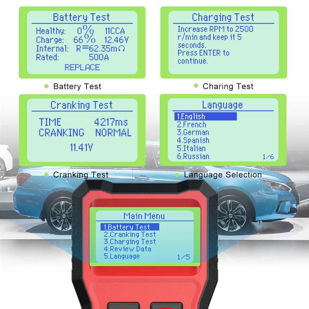 Ancel BST100 Battery Analyzer 12V 2000CCA Diagnostic Tools Cranking Test For Vans Boat Light Truck Automotive Battery Tester