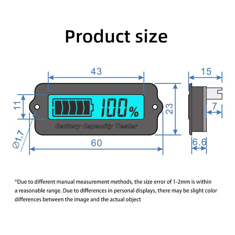 LY6W LCD Acid Lead Lithium Car Battery voltage Capacity level Indicator meter tester