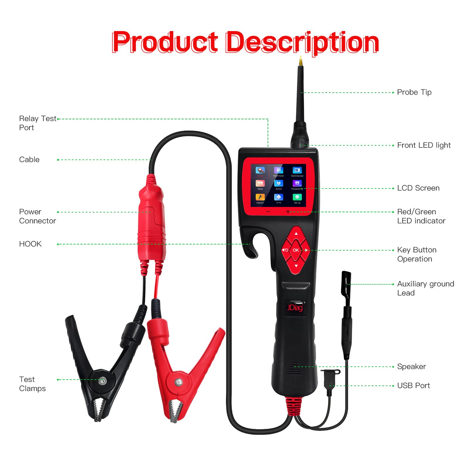 Power Probe Circuit Tester Power Scan P200 Electrical System Diagnosis Tool Relay Test Injector Test