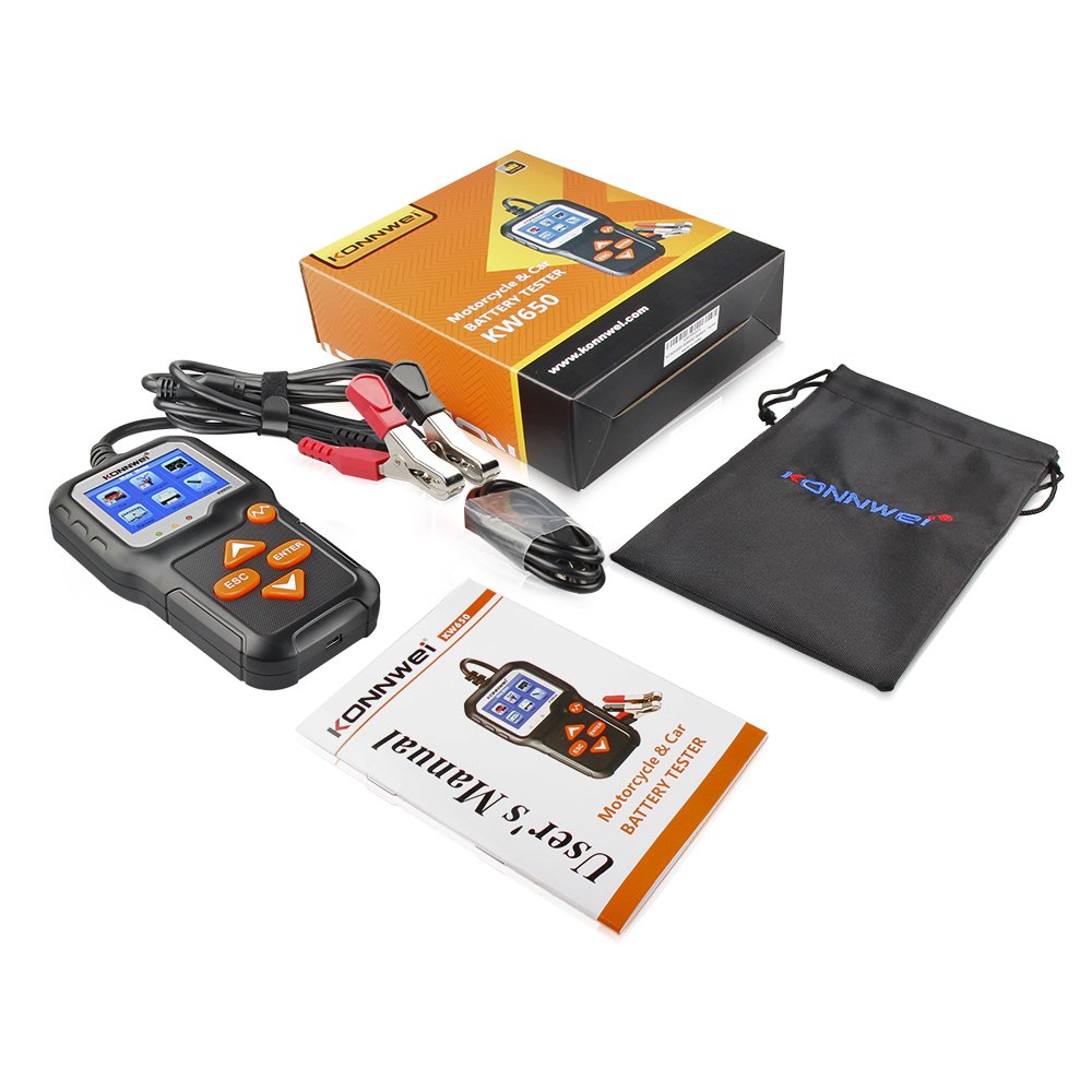 KONNWEI Factory KW650 6V 12V Lead Acid battery life load analyzer CCA Internal Resistance Monitor Car Motorcycle Battery Tester