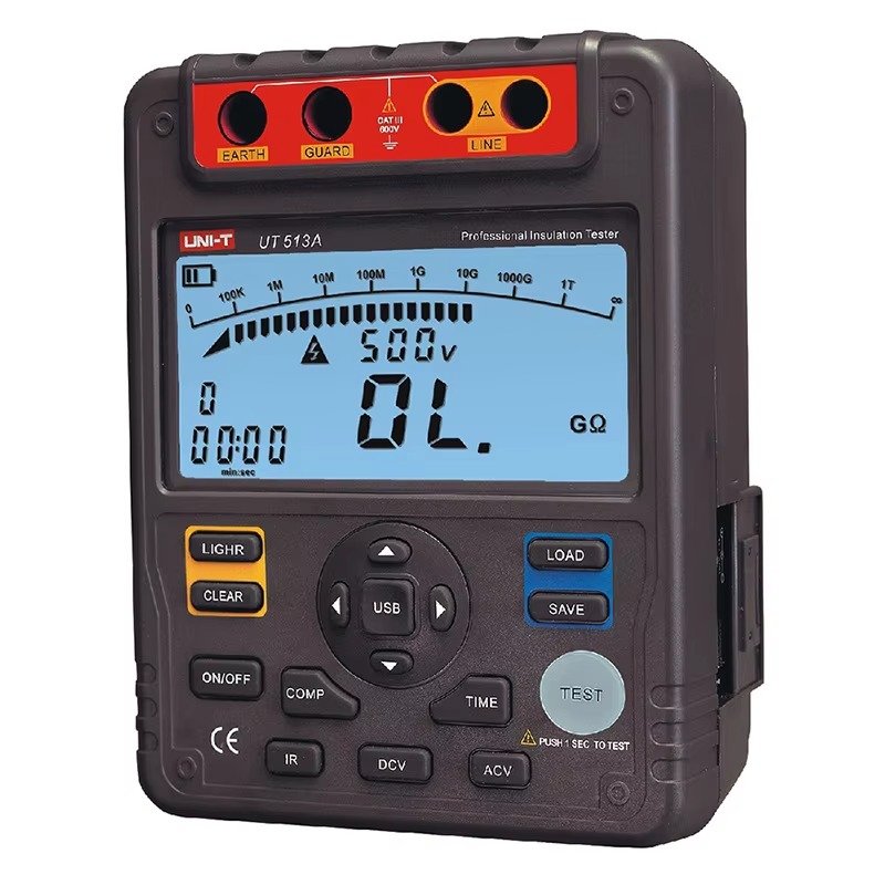 UNI-T Digital Insulation Resistance Tester UT513A AC DC Voltmeter 5000V Automatic Range Digital megohmmeter