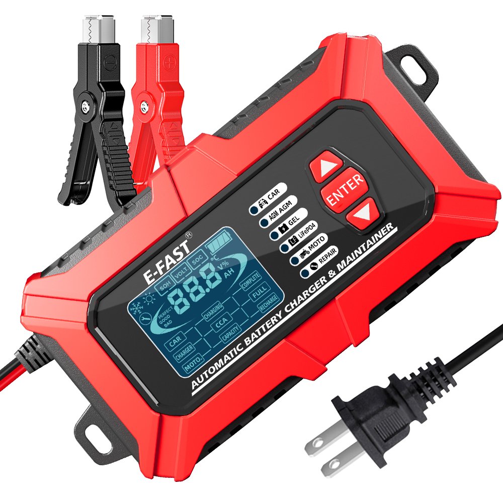 LCD 12v 6a car start stop battery charger tester motorcycle lead acid battery tester automatic truck lifepo4 battery charger