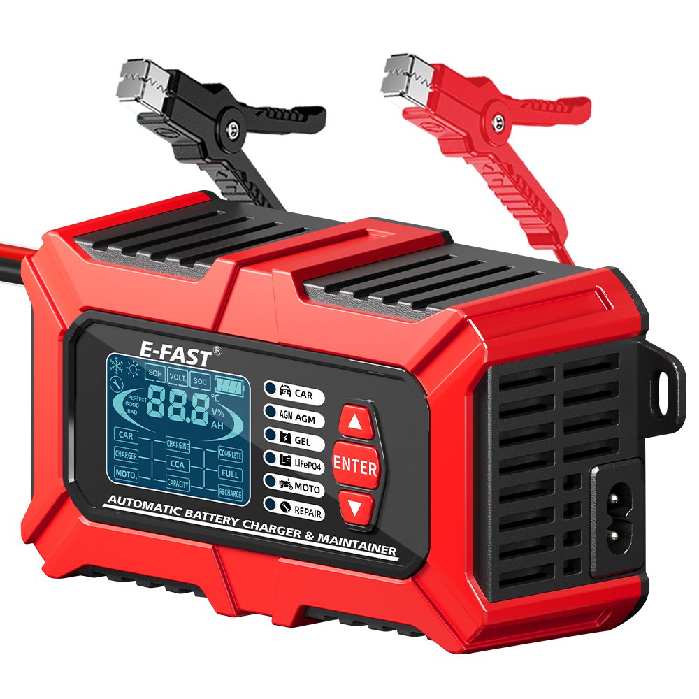LCD 12v 6a car start stop battery charger tester motorcycle lead acid battery tester automatic truck lifepo4 battery charger