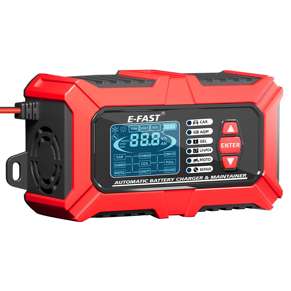 LCD 12v 6a car start stop battery charger tester motorcycle lead acid battery tester automatic truck lifepo4 battery charger