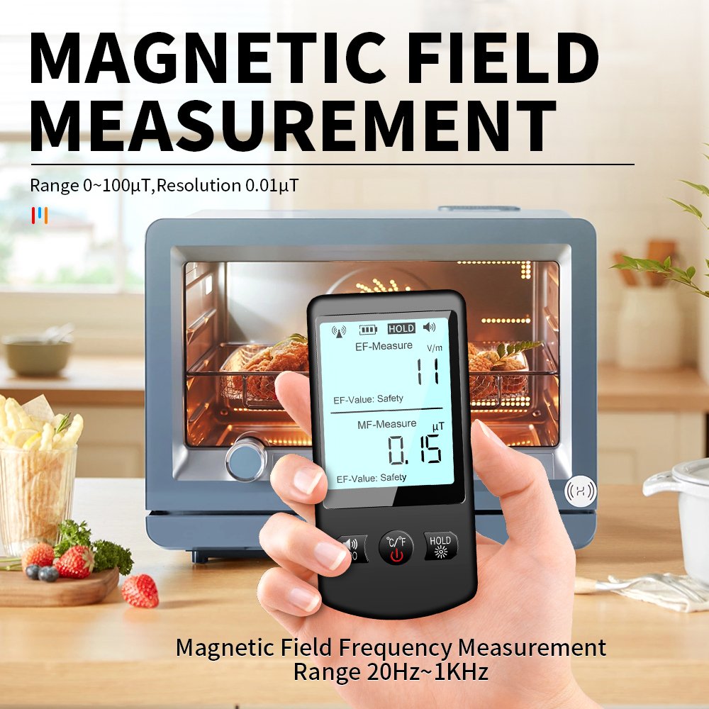 Measurement Range 0~2000V/m 0~100μT Digital EMF Meter Electric Field Meter Magnetic Field Meter Electromagnetic Radiation Tester