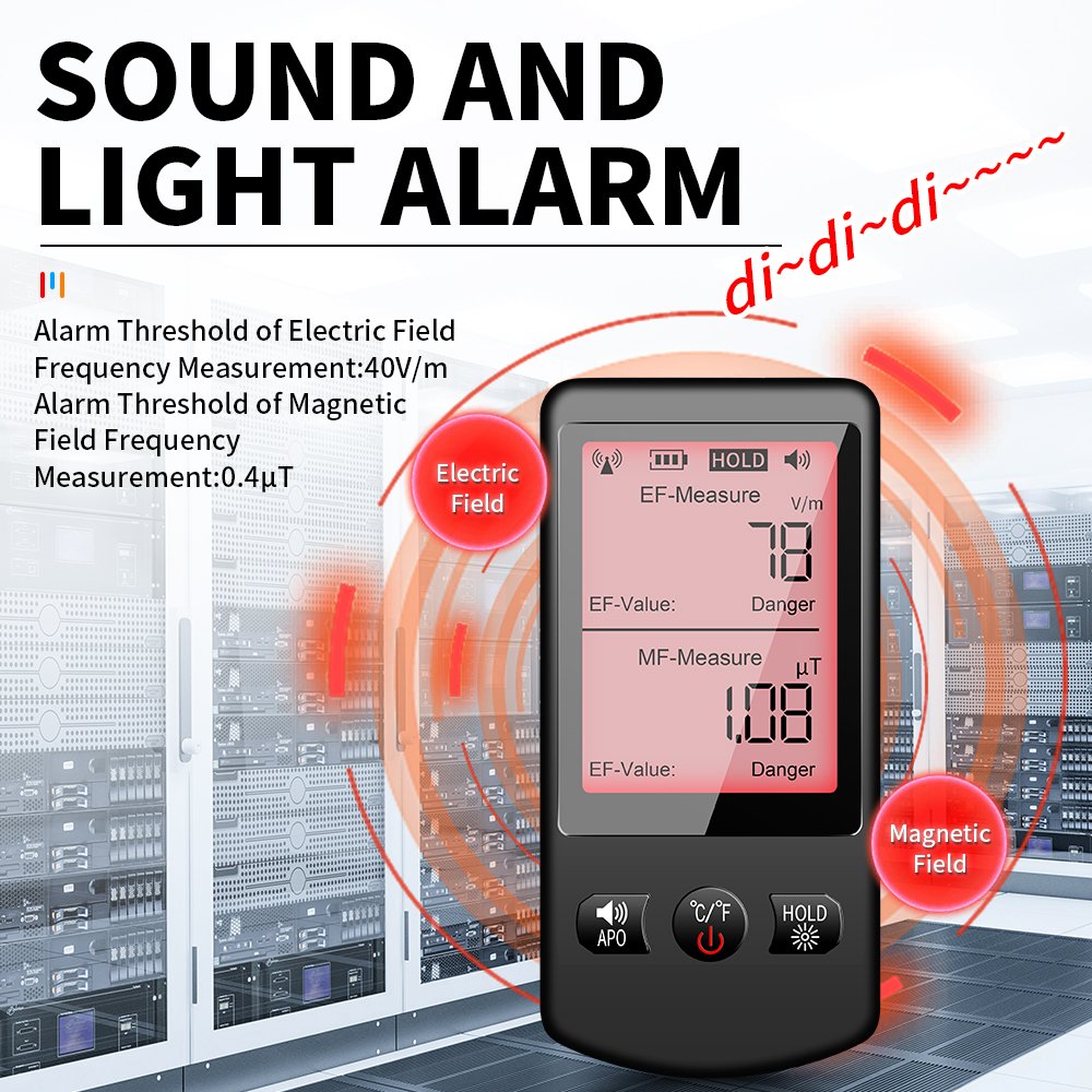 Measurement Range 0~2000V/m 0~100μT Digital EMF Meter Electric Field Meter Magnetic Field Meter Electromagnetic Radiation Tester