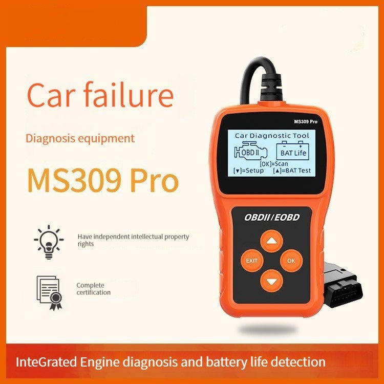 Portable battery tester and OBD2 scanner for car maintenance