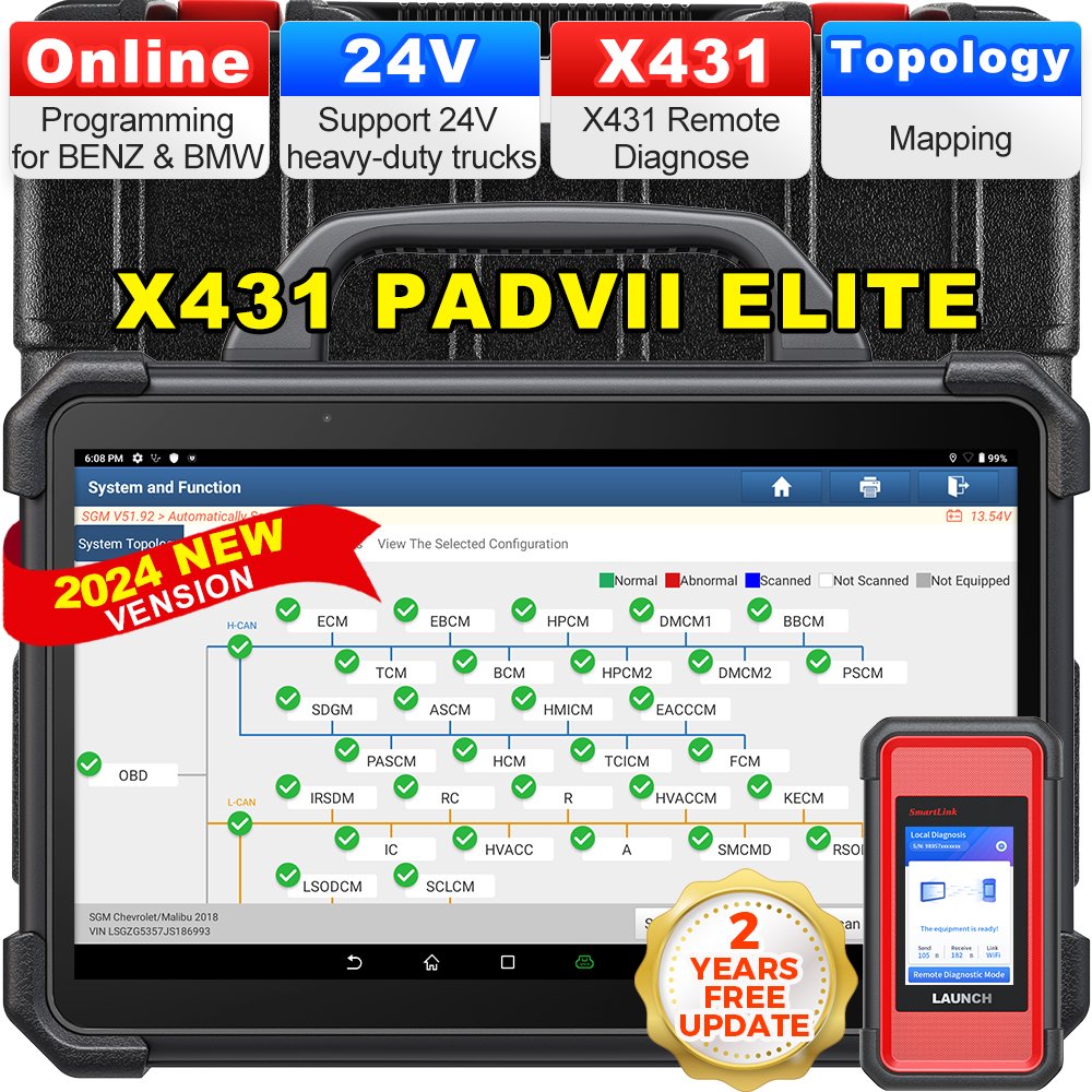 launch x431 pad 7 car inspection device diagnostic tools and programming ecu tester altar obd2 computer box scanner for all cars