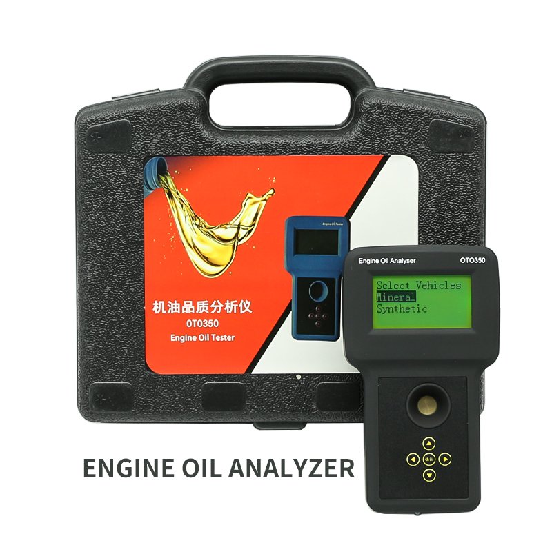 Engine Oil Tester OTO350 Oil Quality Detector ABS Engine Oil Analyzer LED Display Rechargeable for Diesel Gasoline Engine