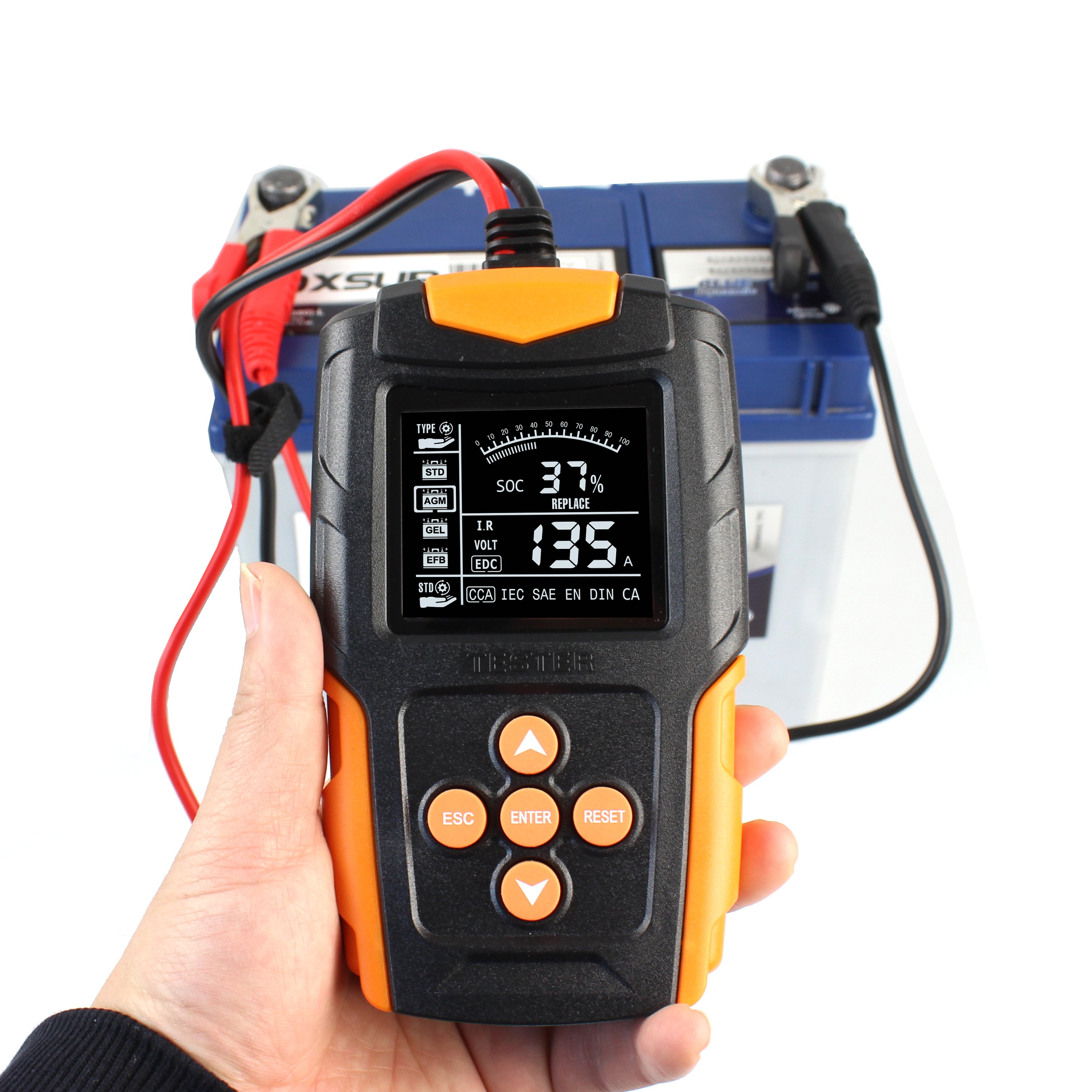 New hot sale Car Battery Tester 12V 24V DC Charger Analyzer Capacity Load Tester Cranking System Test 40-2000CCA