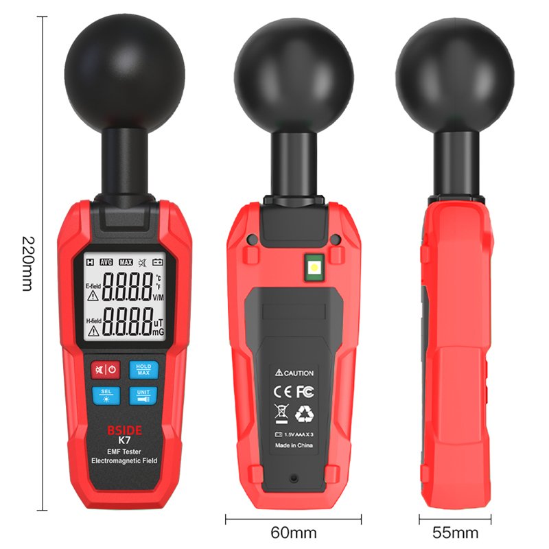 BSIDE EMF Meter Digital Electromagnetic Field Radiation Detector Handheld LCD EMF Tester for Home EMF Inspections