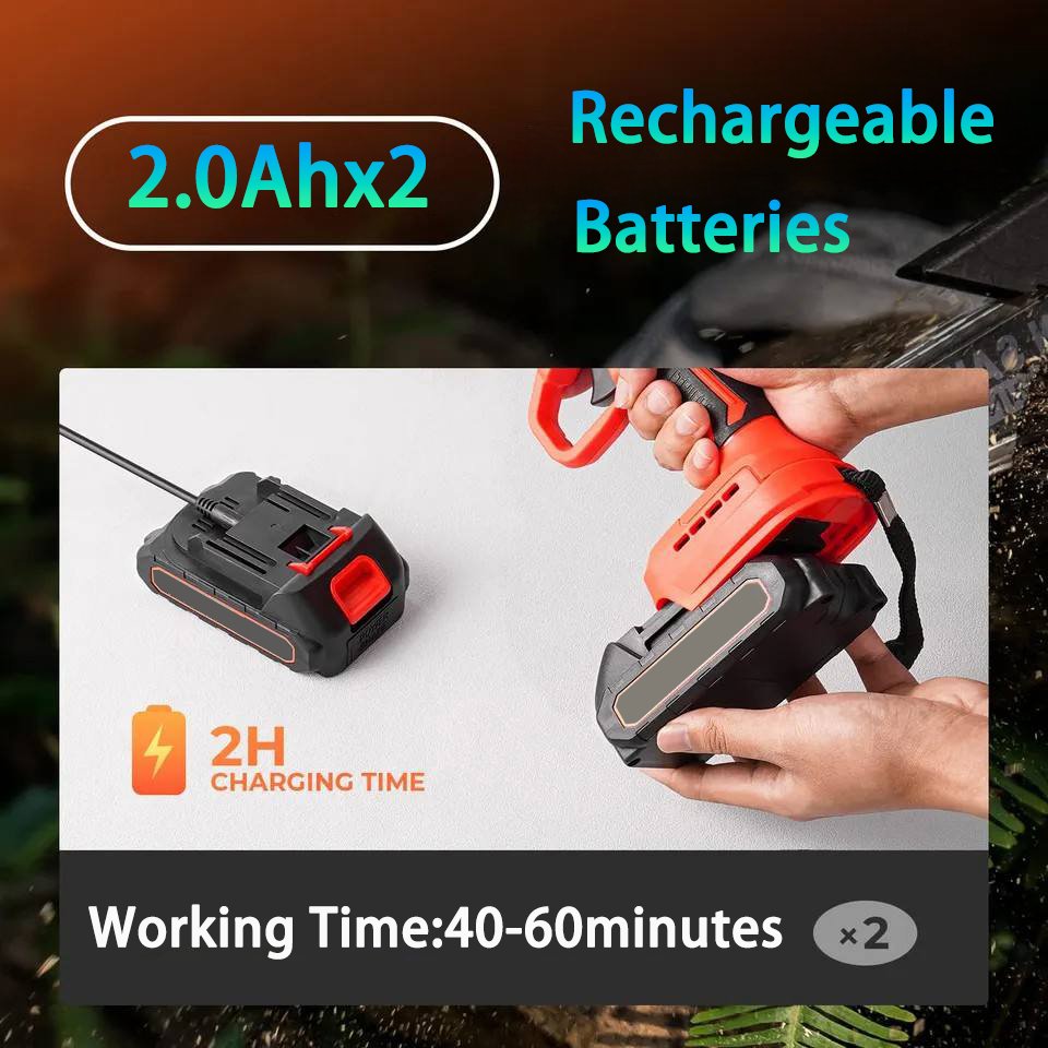 6inch 21V Portable Handheld Electric Tree Wood Cutting Cordless Chain Saw Machine Mini Lithium Electric Chainsaw Battery