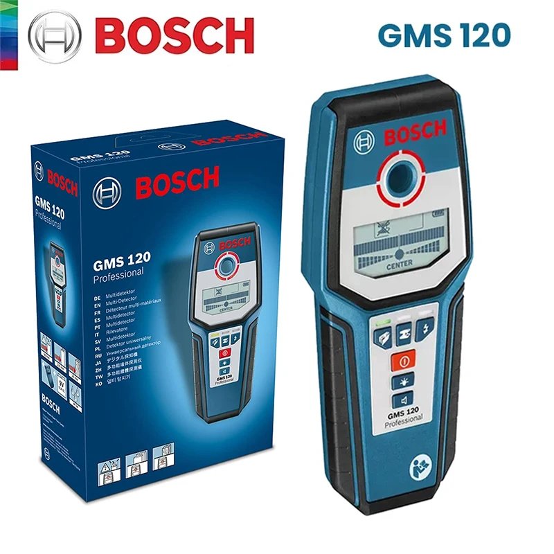 GMS 120 Wall Detector Stud Finder Multifunction LCD Display Scanner for Live Wires Cable PVC Metal Wood Finding
