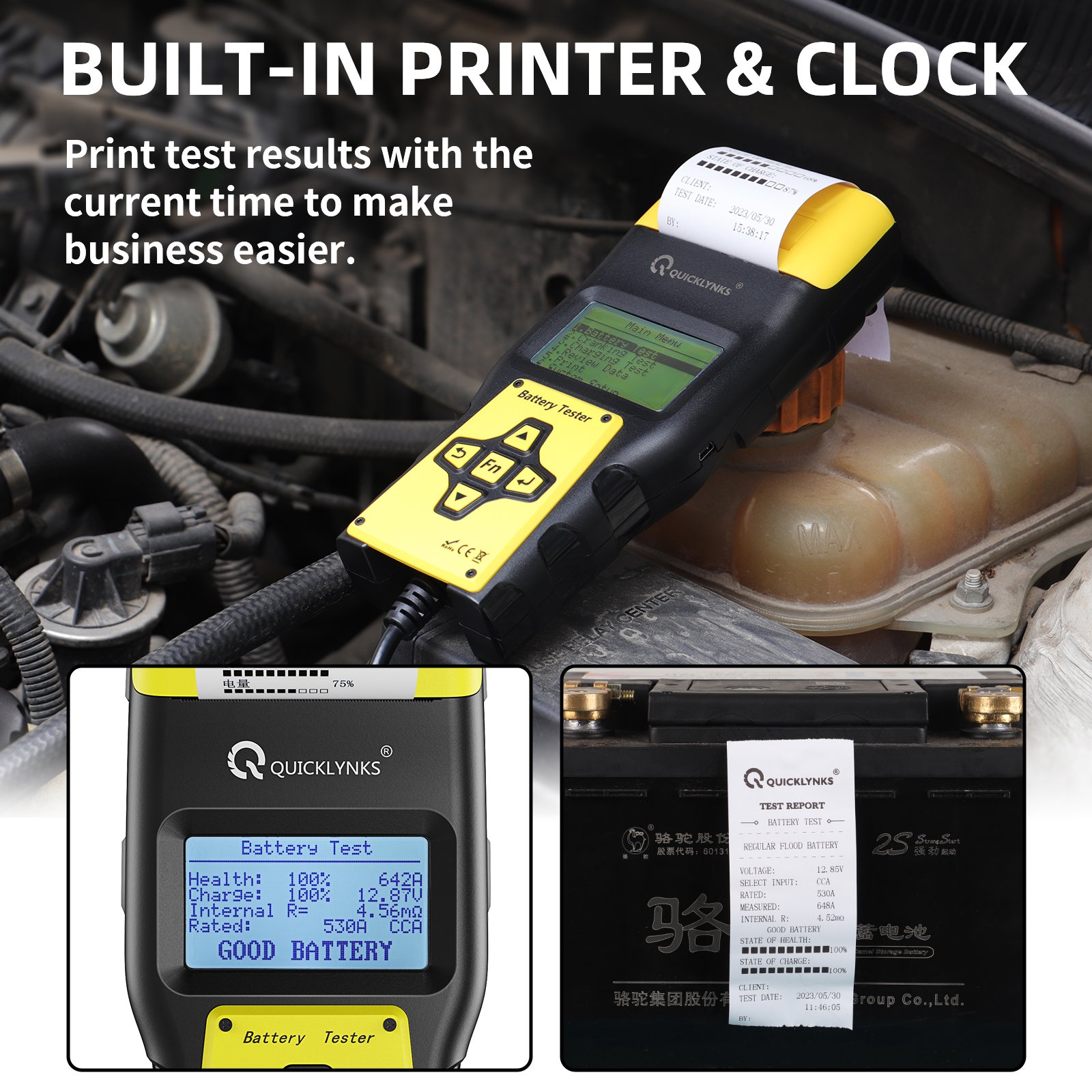 New hot sale Car Battery Tester 12V 24V DC Charger Analyzer Capacity Load Tester Cranking System Test BA1000
