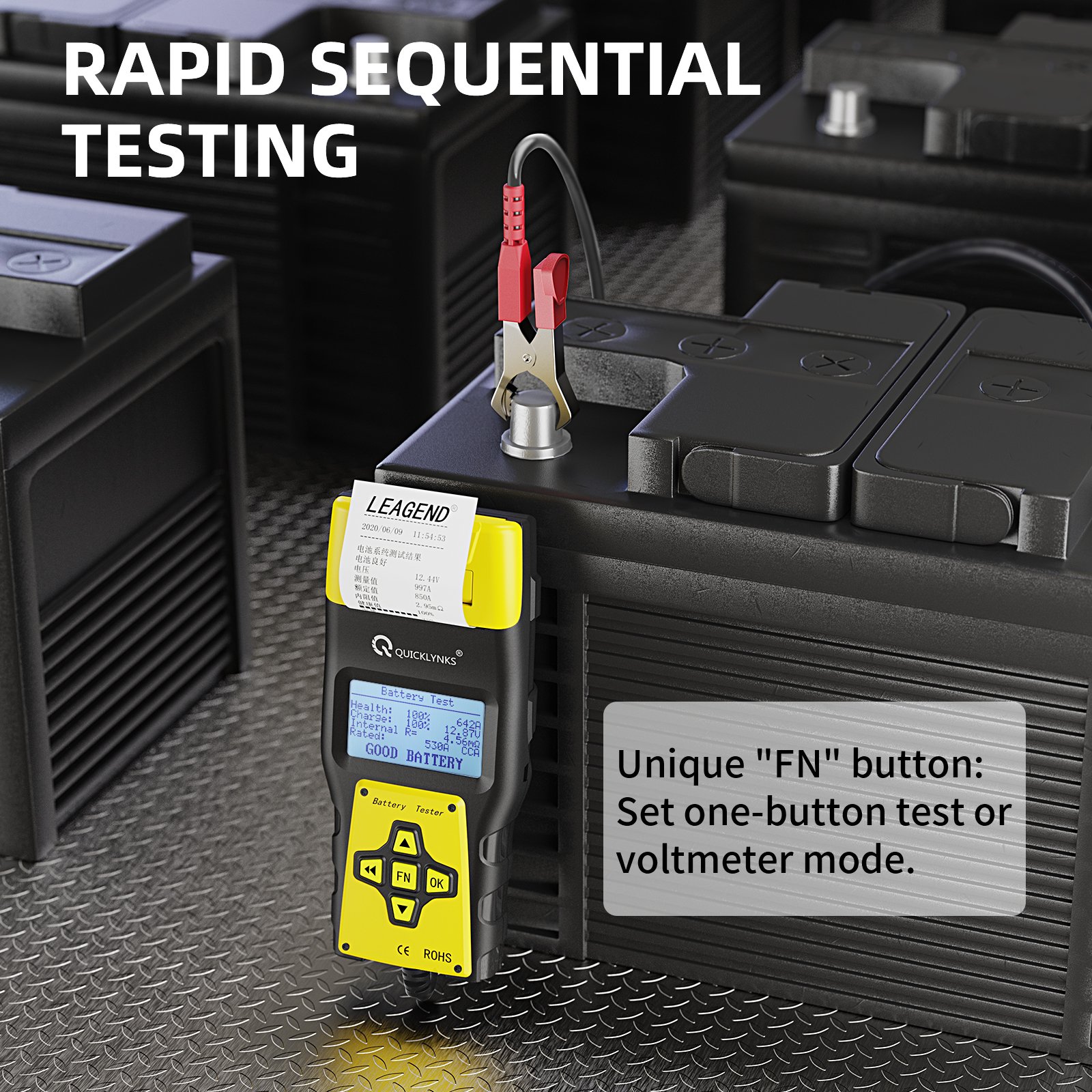 New hot sale Car Battery Tester 12V 24V DC Charger Analyzer Capacity Load Tester Cranking System Test BA1000