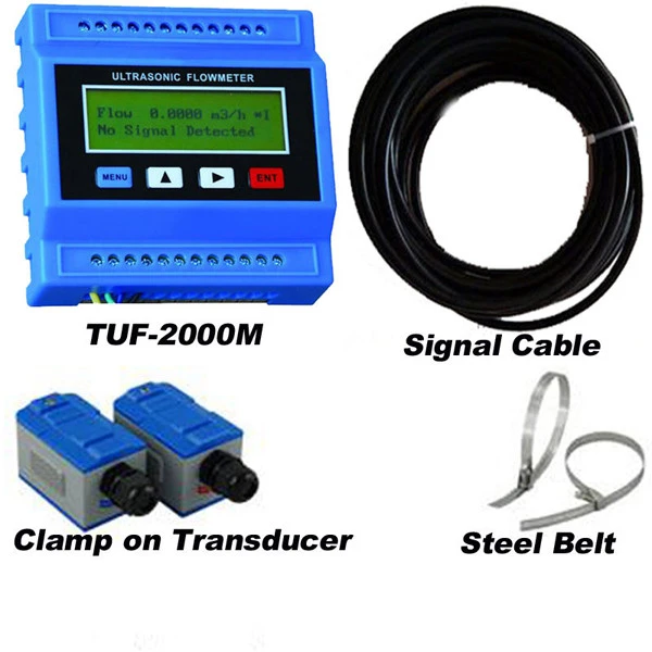China TUF-2000M Digital Ultrasonic Flowmeter Low Price Wall-Mounted Liquid Flow Tester Clamp Flow Module Water DN50mm-700mm