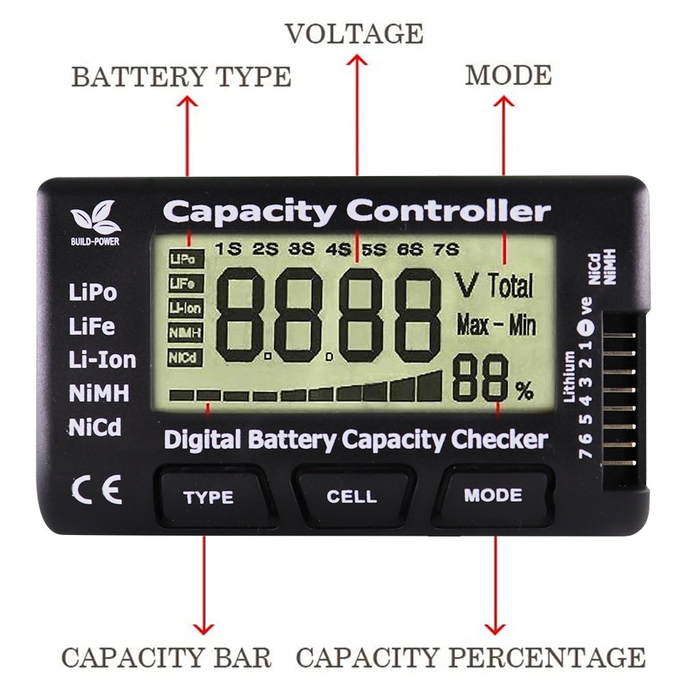 CellMeter7 Cellmeter8 RC CellMeter-7 Digital Battery Capacity Checker LiPo LiFe Li-ion Nicd NiMH Battery Voltage Tester