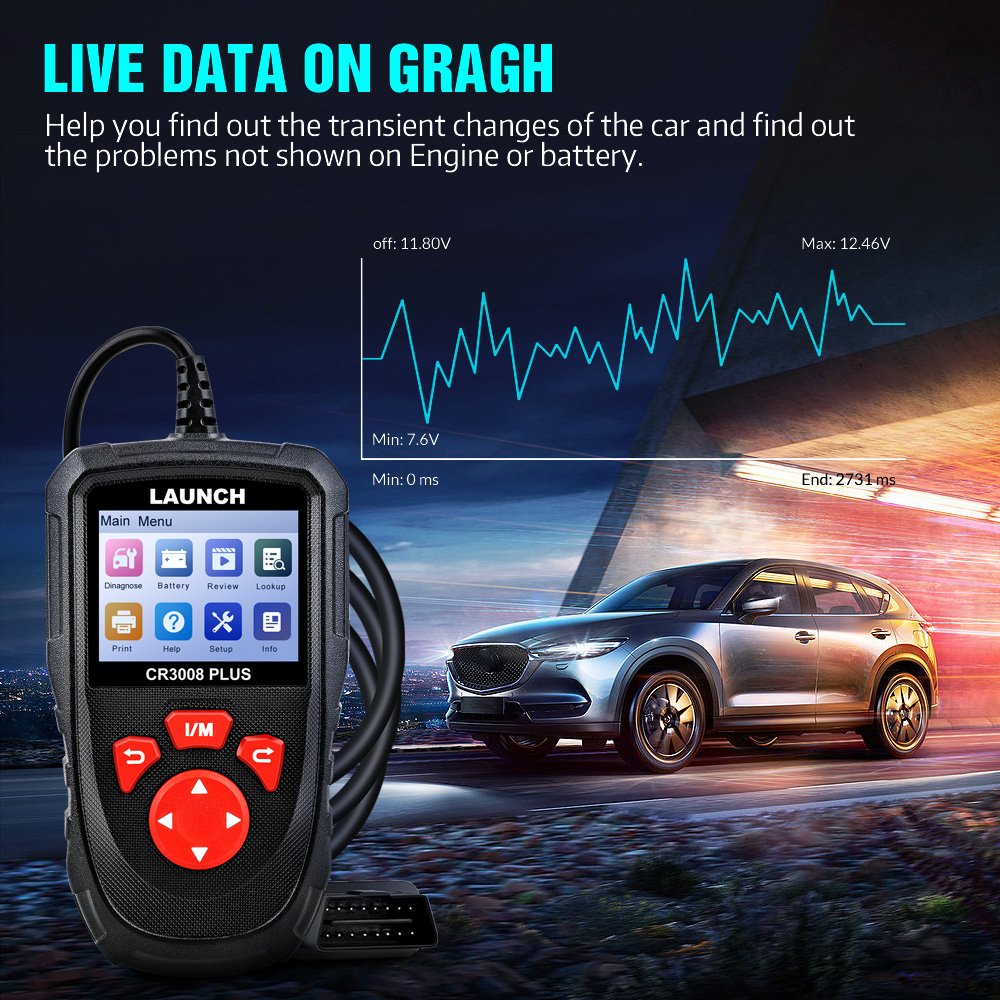 New Arrival LAUNCH Creader 3008 Plus Scanner support full obd2 Battery tester function CR3008 OBDII code reader diagnostic tool