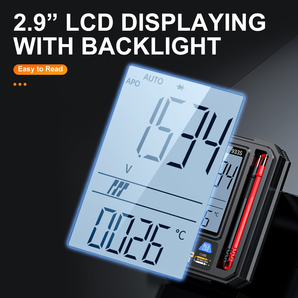 Measureable DC/AC Voltage Resistance Capacitance Diodes Continuity Pocket Digital Multimeter Multi Tester with Speaker