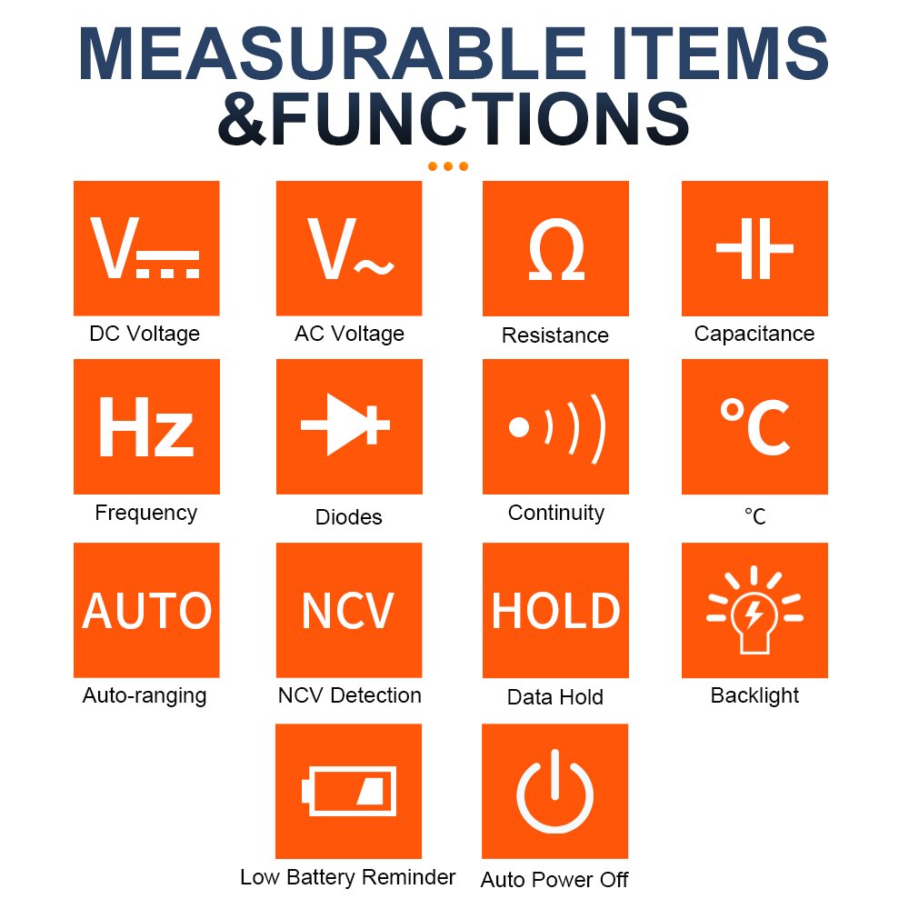 Measureable DC/AC Voltage Resistance Capacitance Diodes Continuity Pocket Digital Multimeter Multi Tester with Speaker