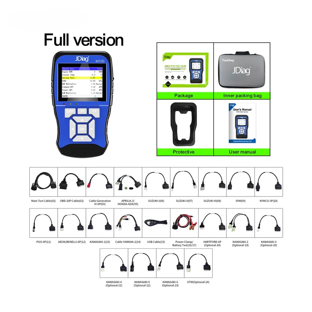 Original Wholesale M100 Full Version Motorcycle Scanner Diagnostic Tool Professional Detection Reader Autocycle