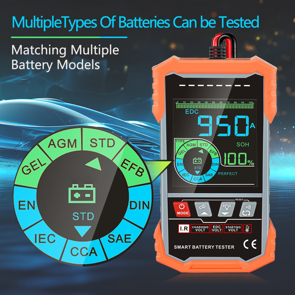 12V 24V battery capacity tester i-pook PK59B battery load tester 3.2inch color screen