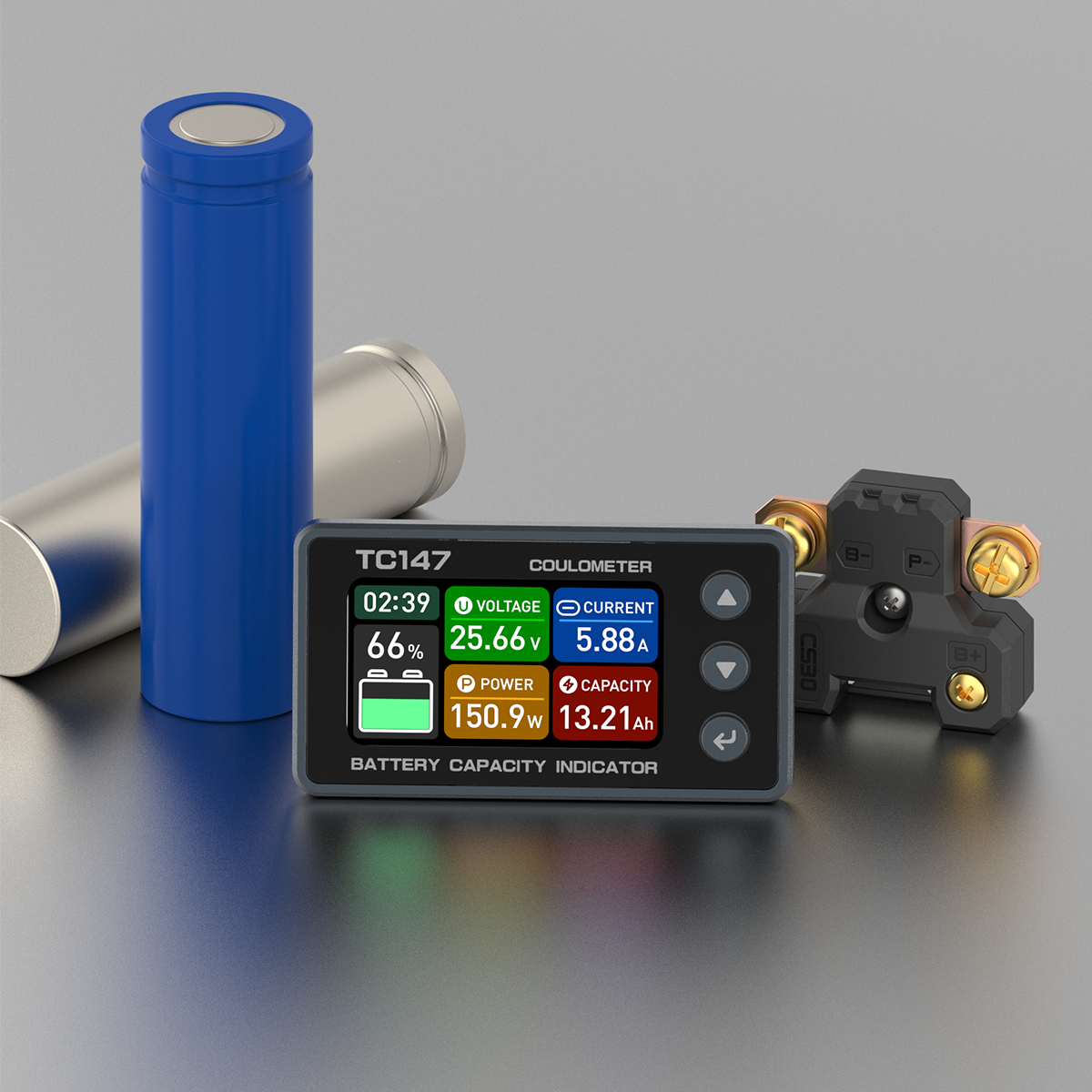 TC147A Battery Tester Universal Battery Monitor Voltage Electric Current Battery Capacity Indicator Mini